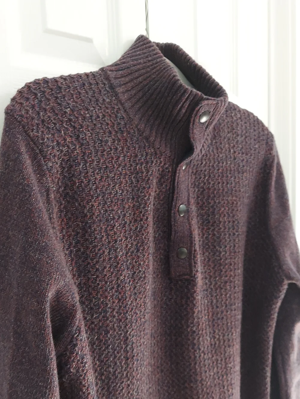 Banana Republic Sweater, Size L, Wool, Eggplant Purple Heather Knit